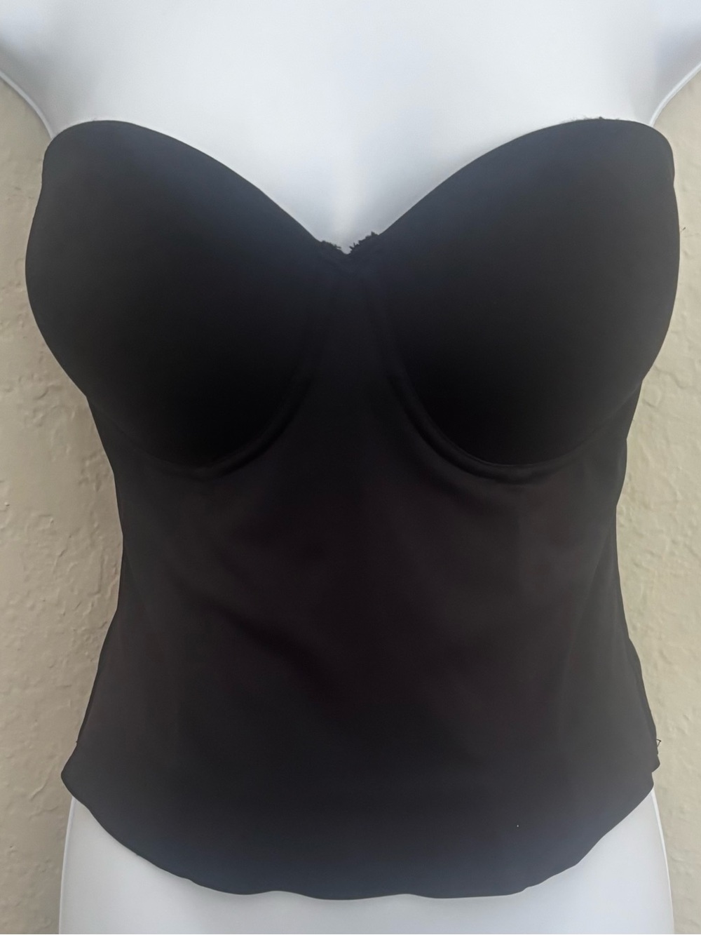 Apostrophe Black Strapless Backless Low Back Bustier Shapewear Corset Bra 38B